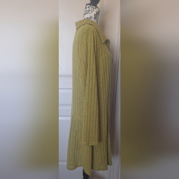 Cider 2X Olive Green Knit Dress - Picture 3 of 6